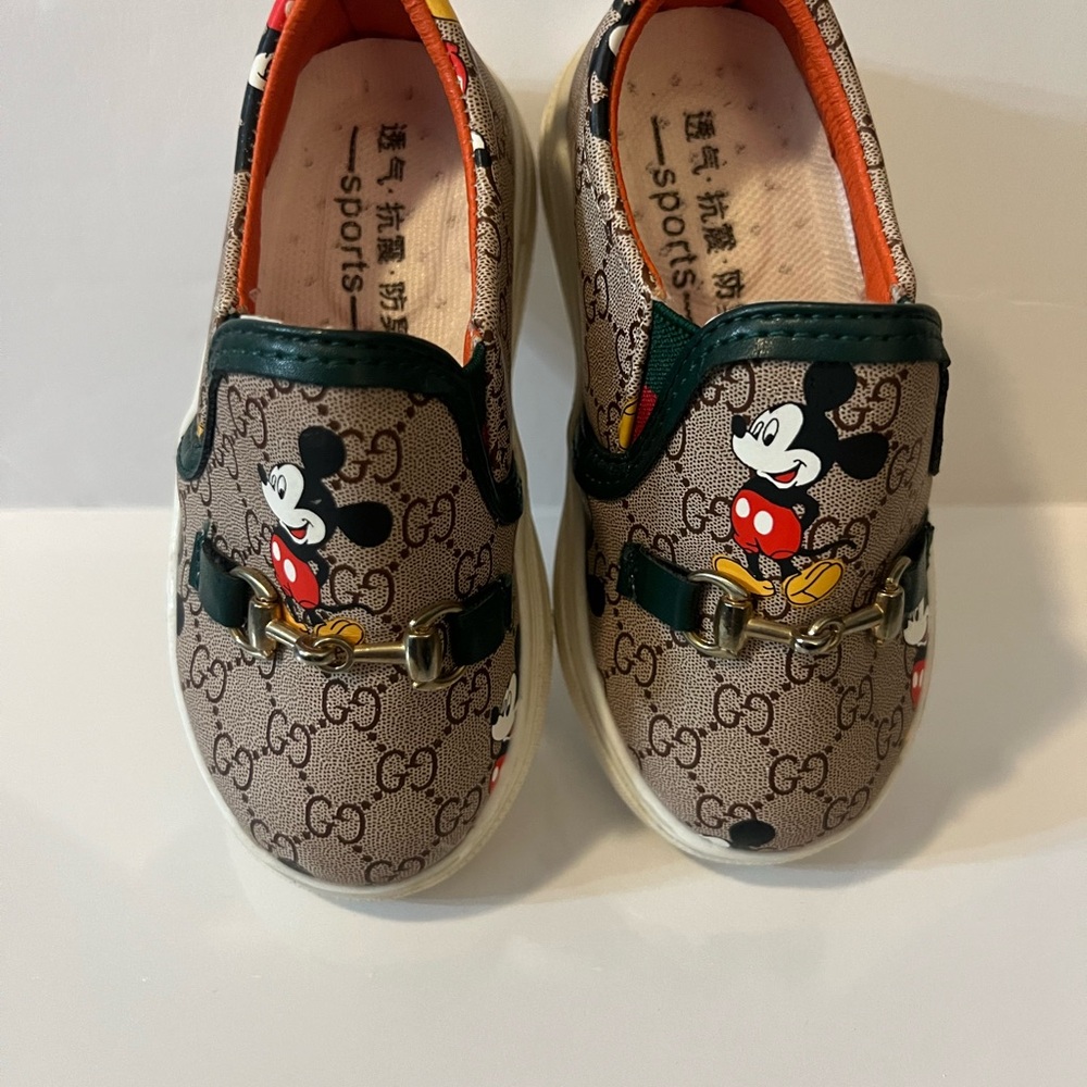 Mickey Mouse unisex  Sneakers - Brown and Green‎ Size 18-24 Months